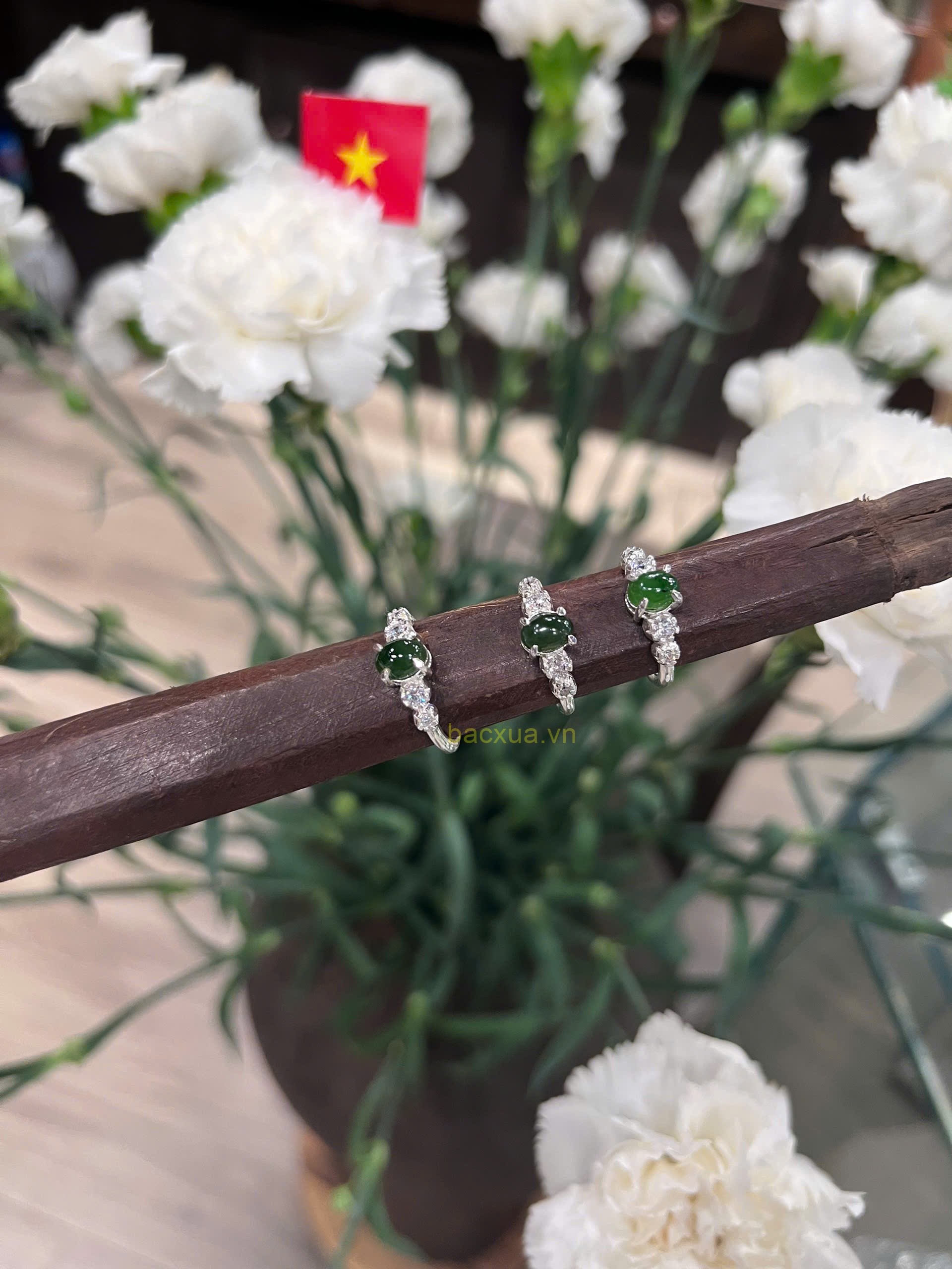 Nhẫn đá 7mm bạc nguyên chất 99