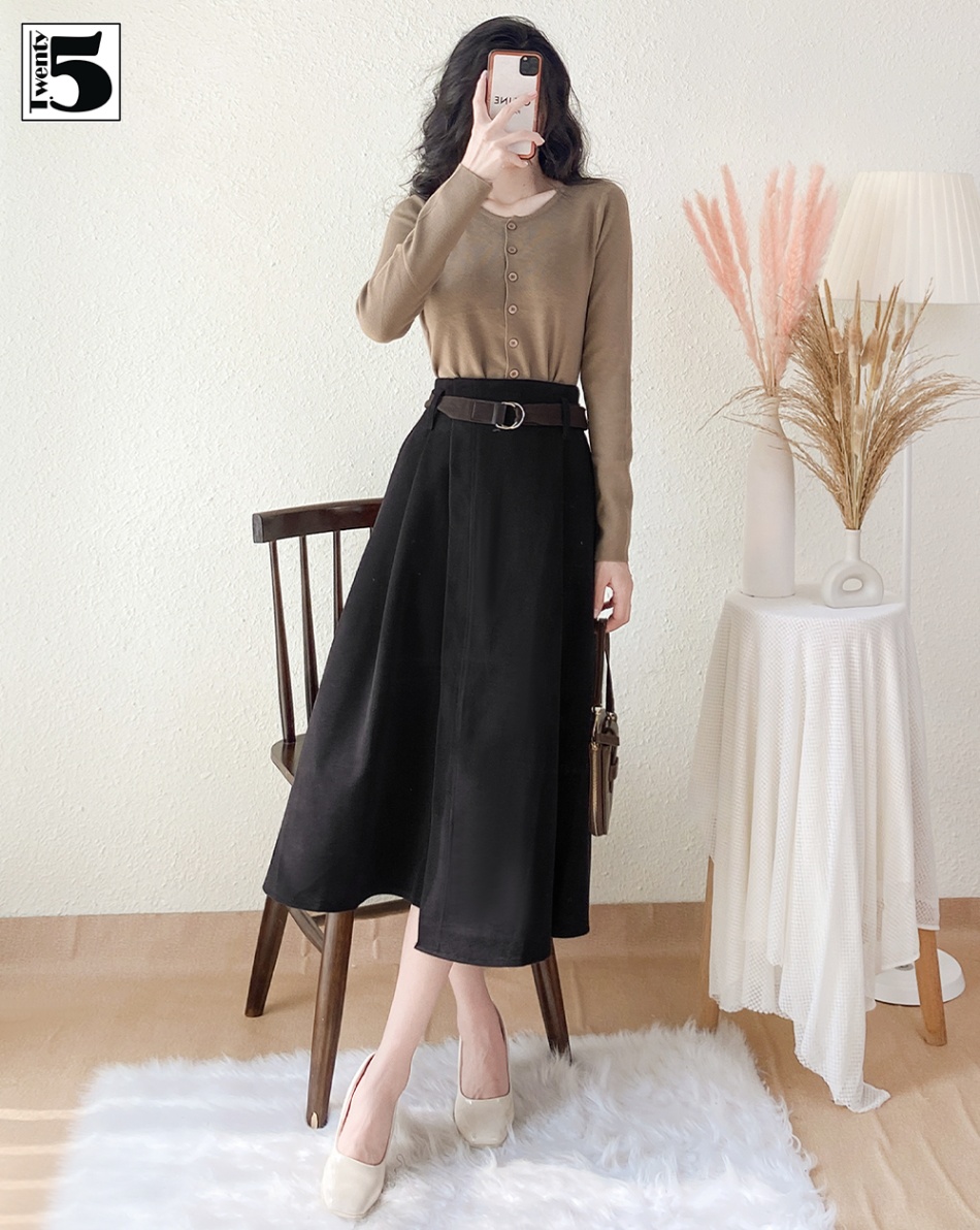 Chân váy dạ dáng dài 5189 điệu đà thanh lịch trẻ trung hiện đại