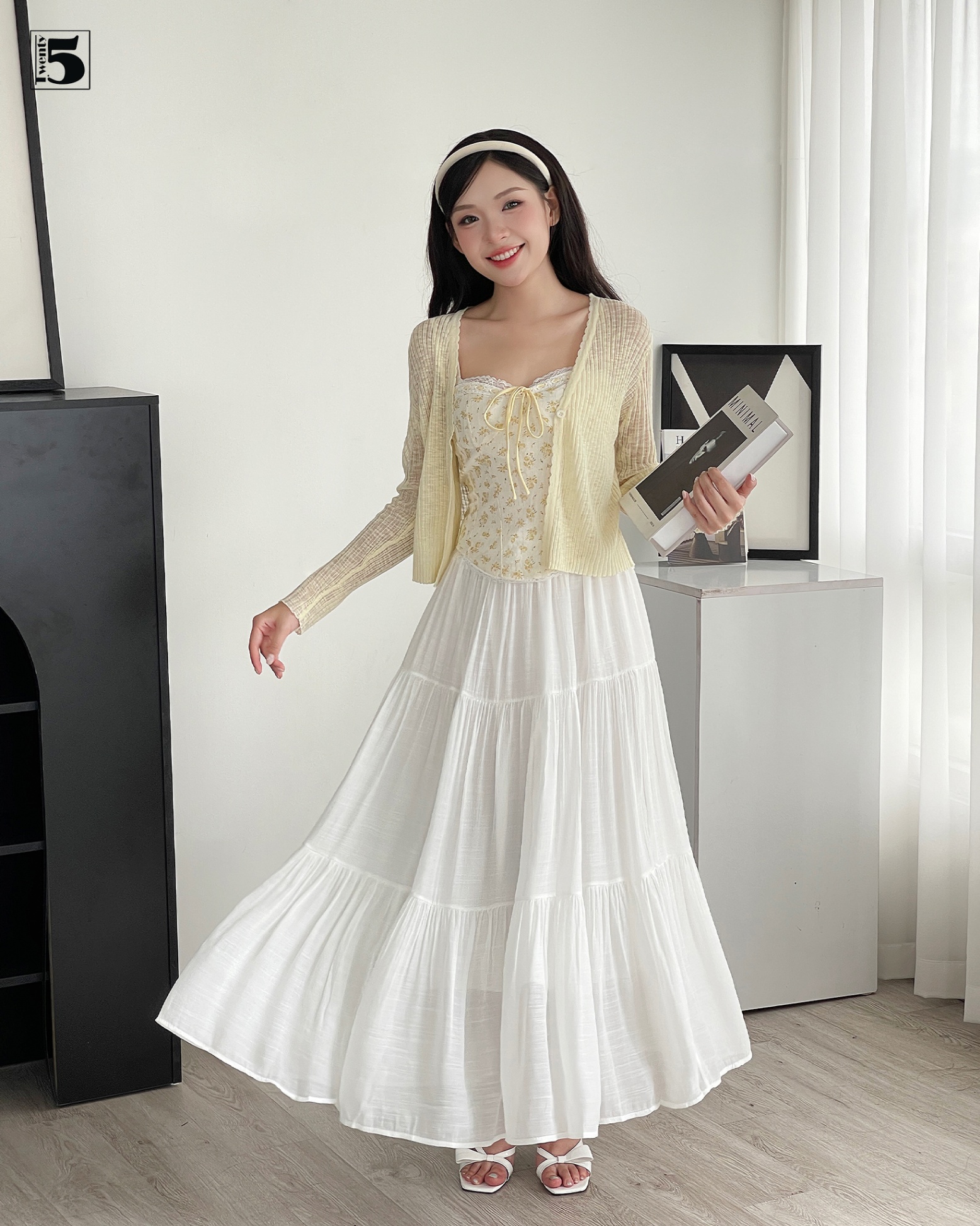 Chân váy dài vải 6688-249