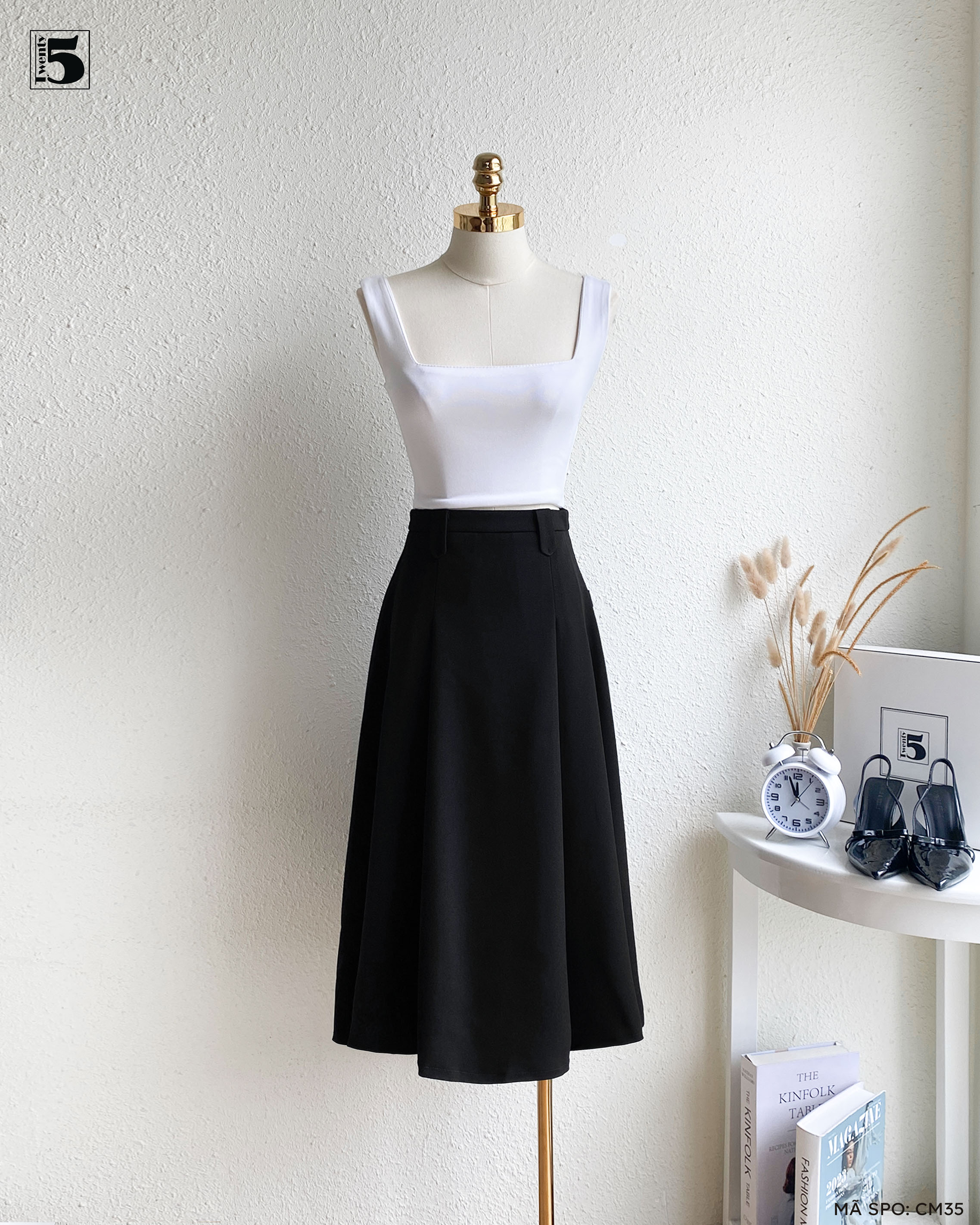 Chân váy dài vải CM35-349