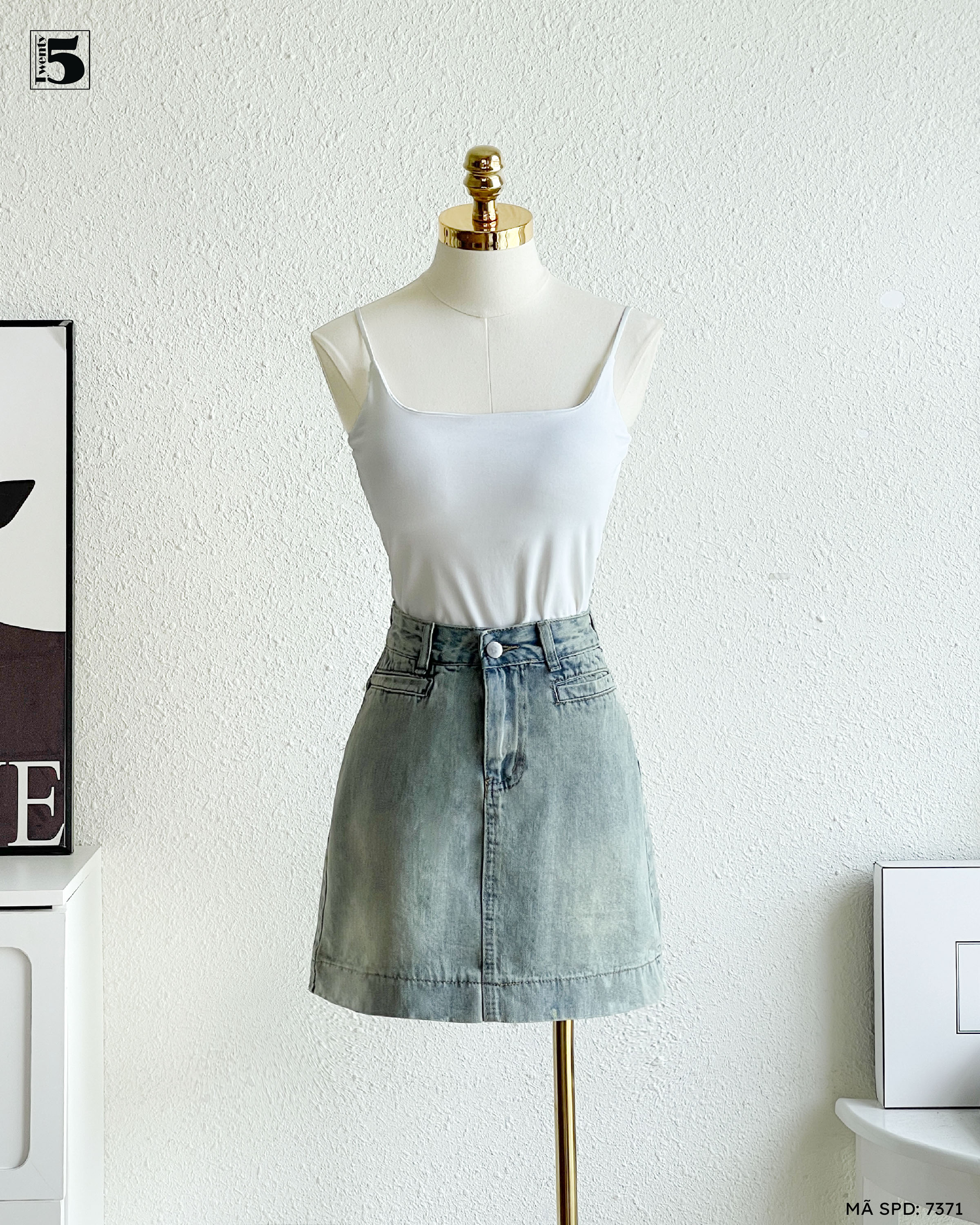 Chân váy ngắn jeans 7371-329