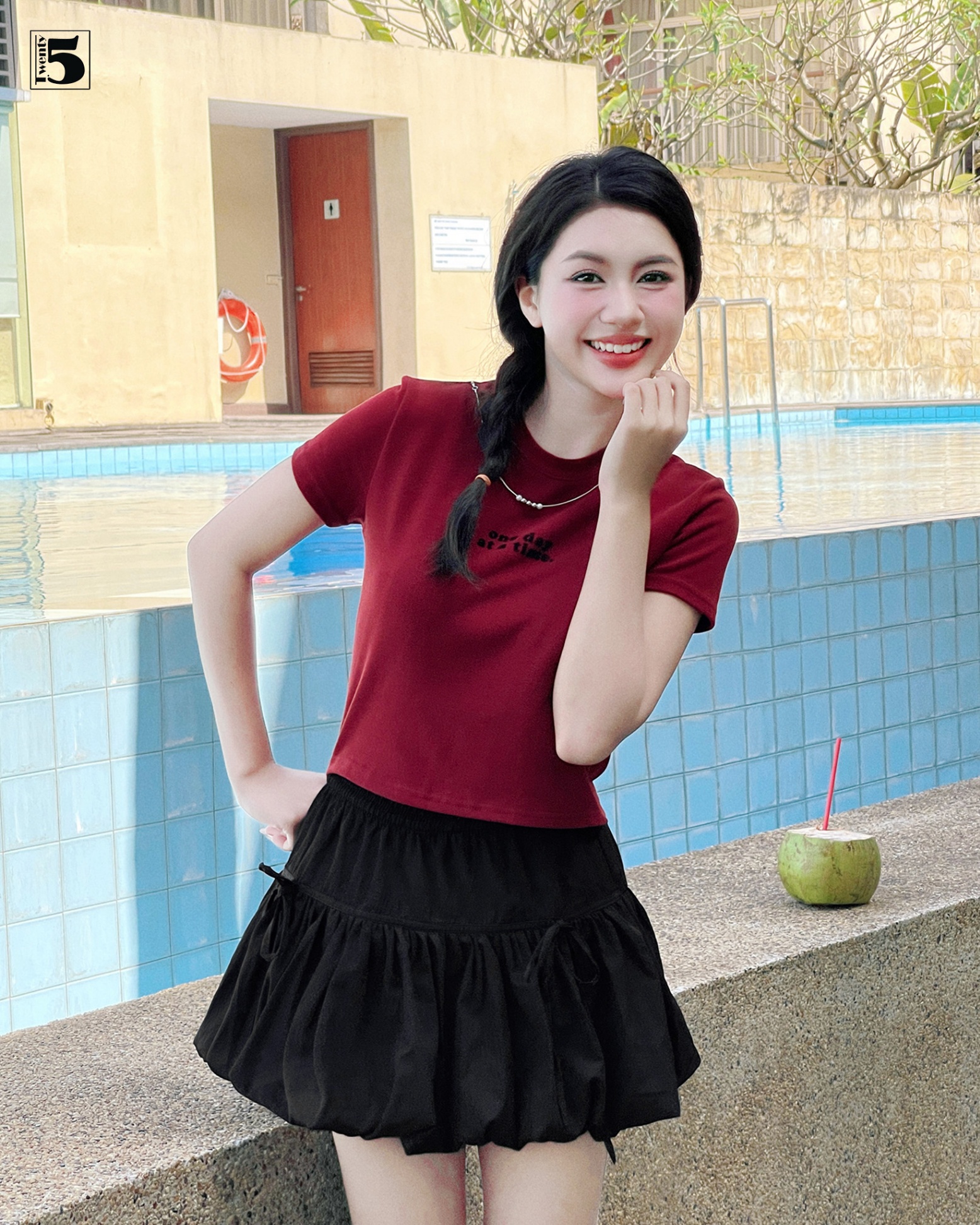 Chân váy ngắn vải 6669-219