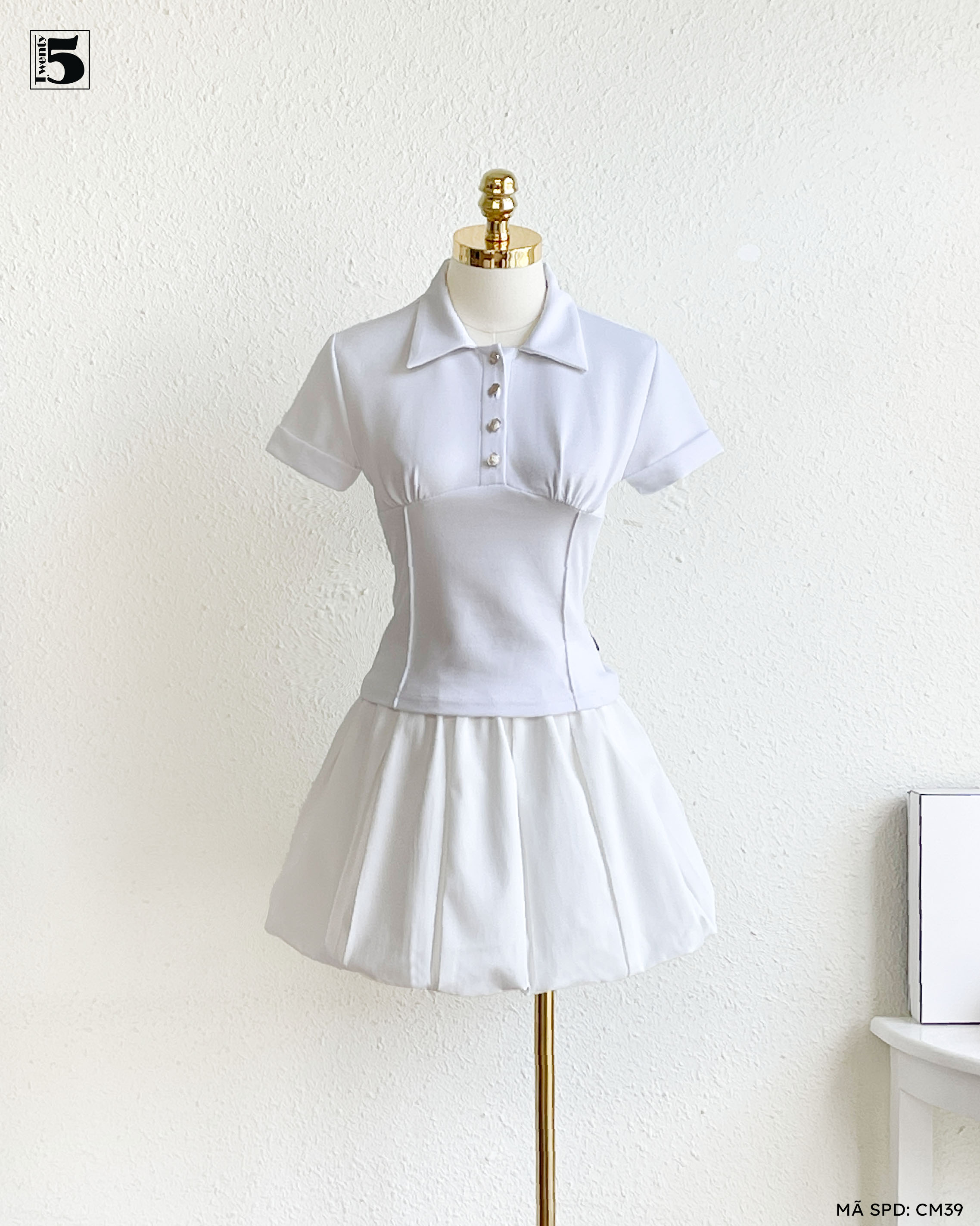 Chân váy ngắn vải CM39-339 xếp ly dáng bí bồng bềnh nữ tính điệu đà