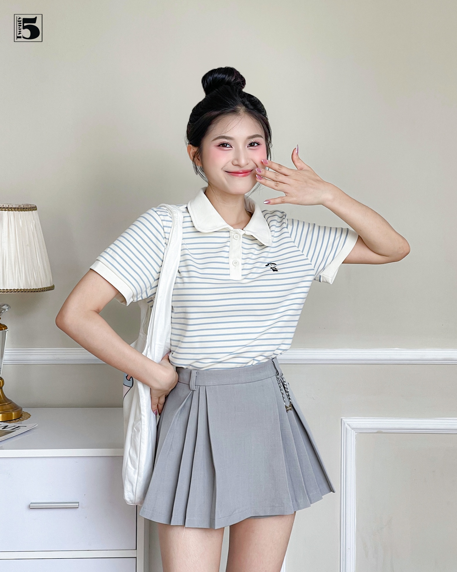 Chân váy ngắn vải CQ24-375-04