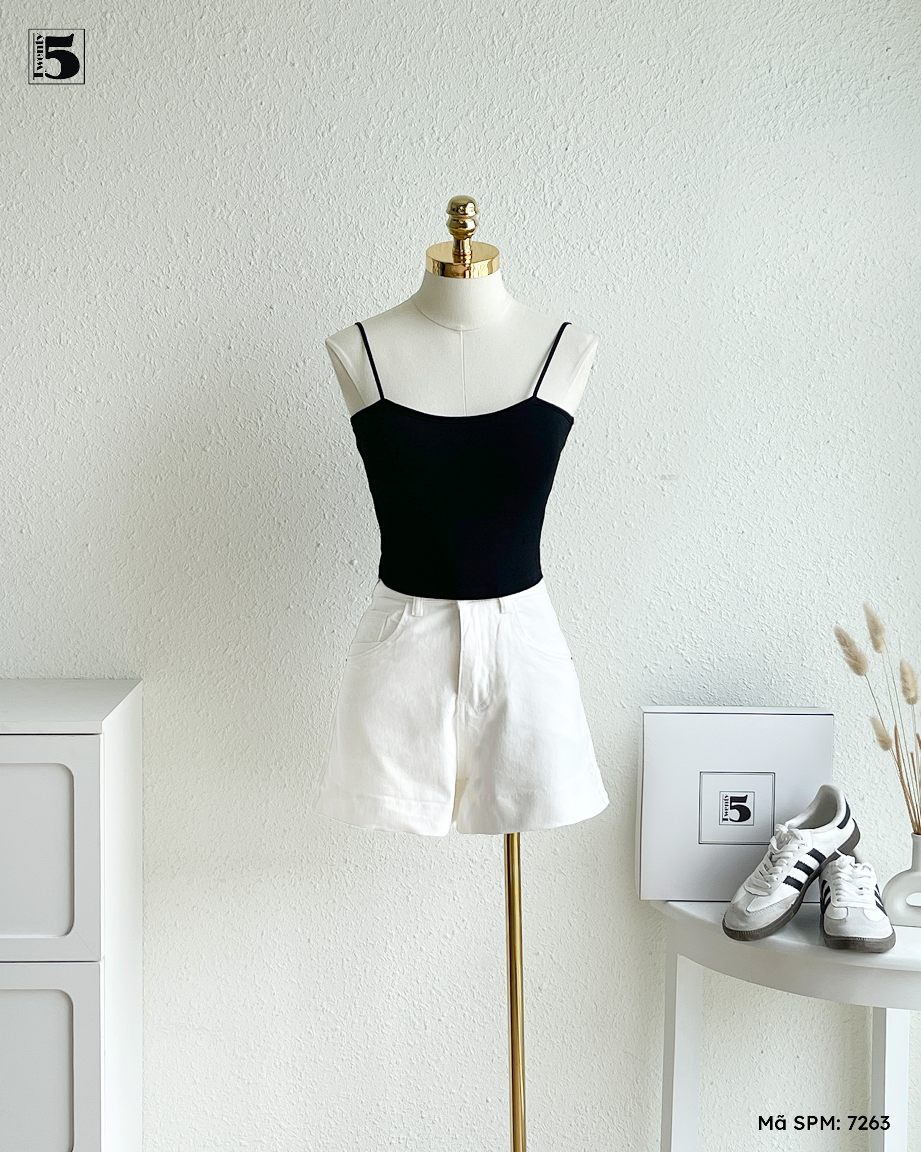 Quần short jeans 7263-249 basic trẻ trung với form dáng thoải mái, dễ mặc