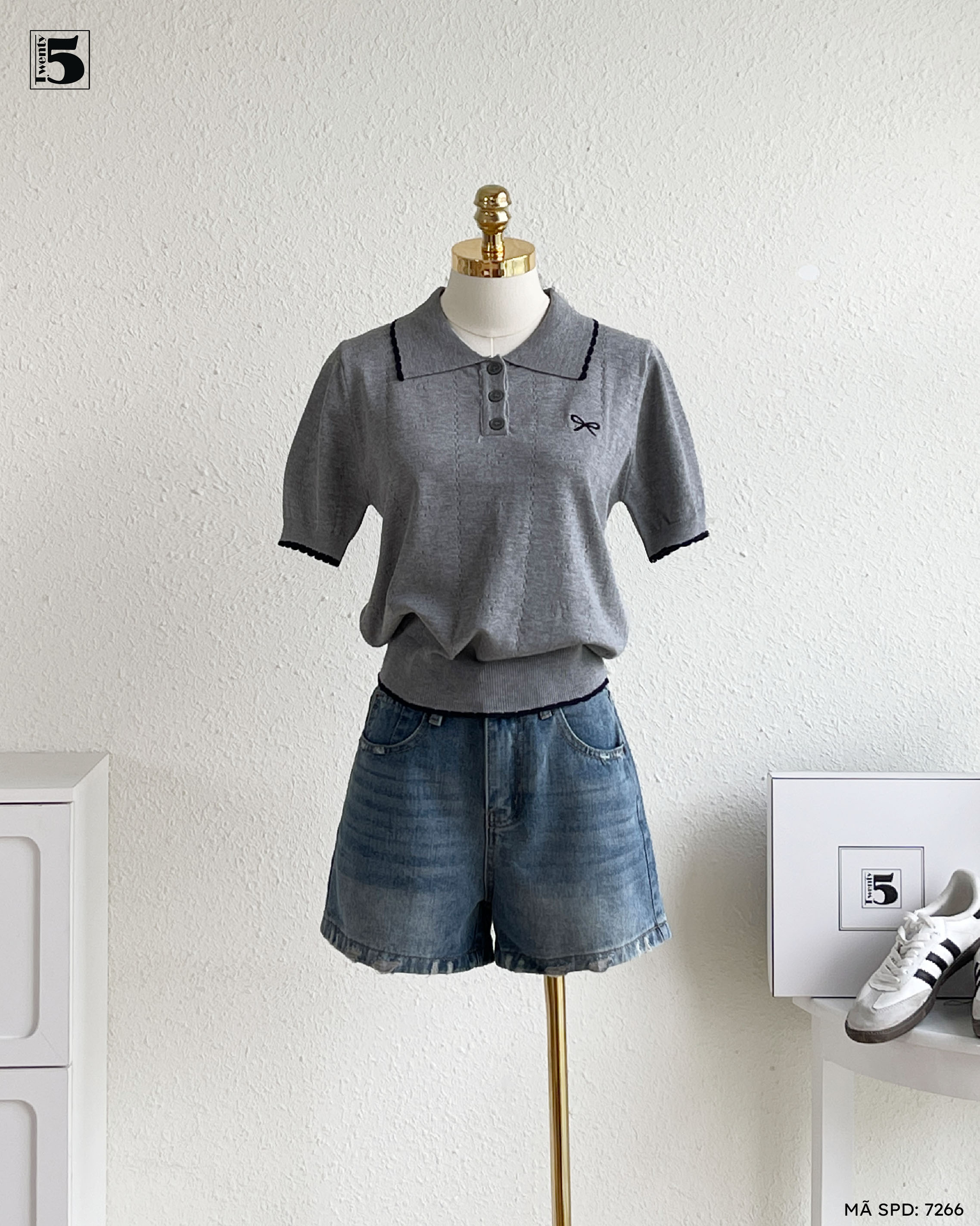 Quần short jeans 7266-329 basic dễ ứng dụng, phong cách trẻ trung năng động