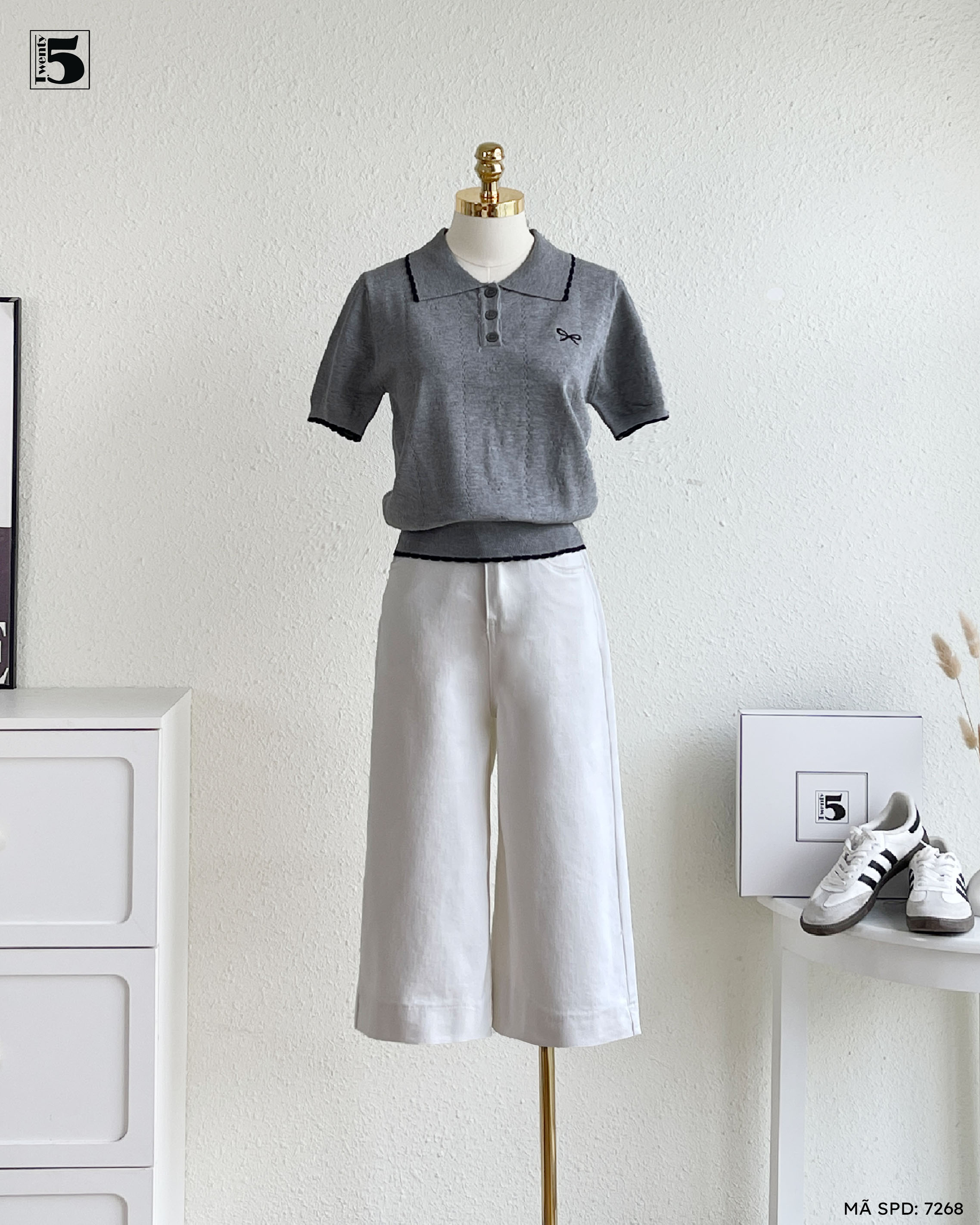 Quần short jeans 7268-389 ống rộng năng động, trẻ trung và dễ ứng dụng hằng ngày
