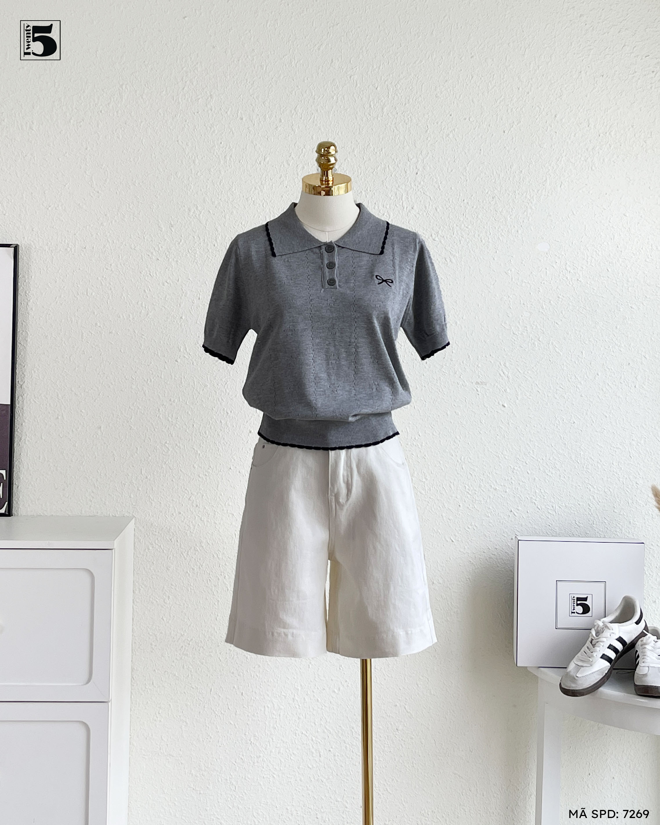Quần short jeans 7269-349 basic tối giản trẻ trung và dễ phối đồ