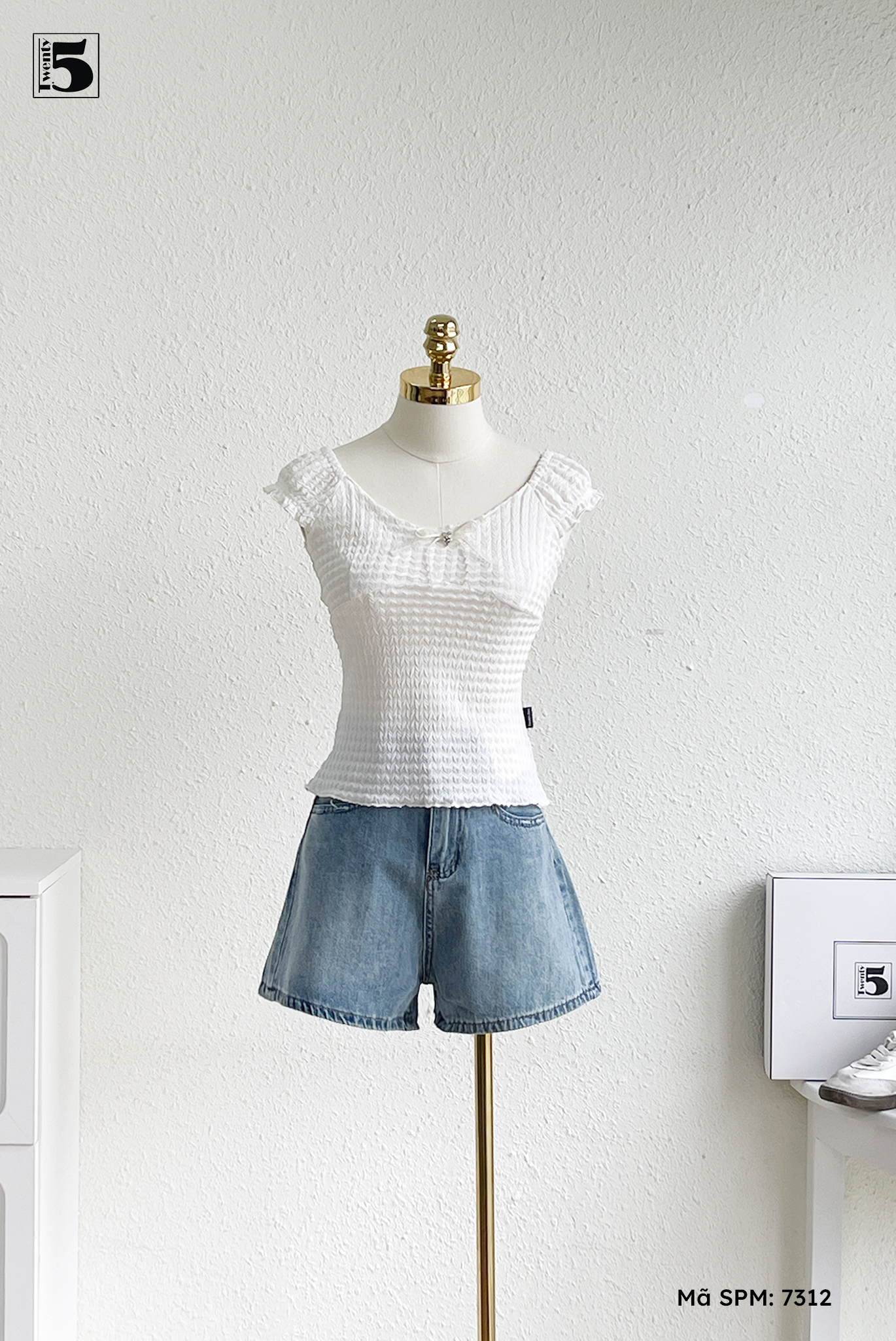 Quần short jeans 7312-339 dáng basic dễ mặc và ứng dụng hàng ngày
