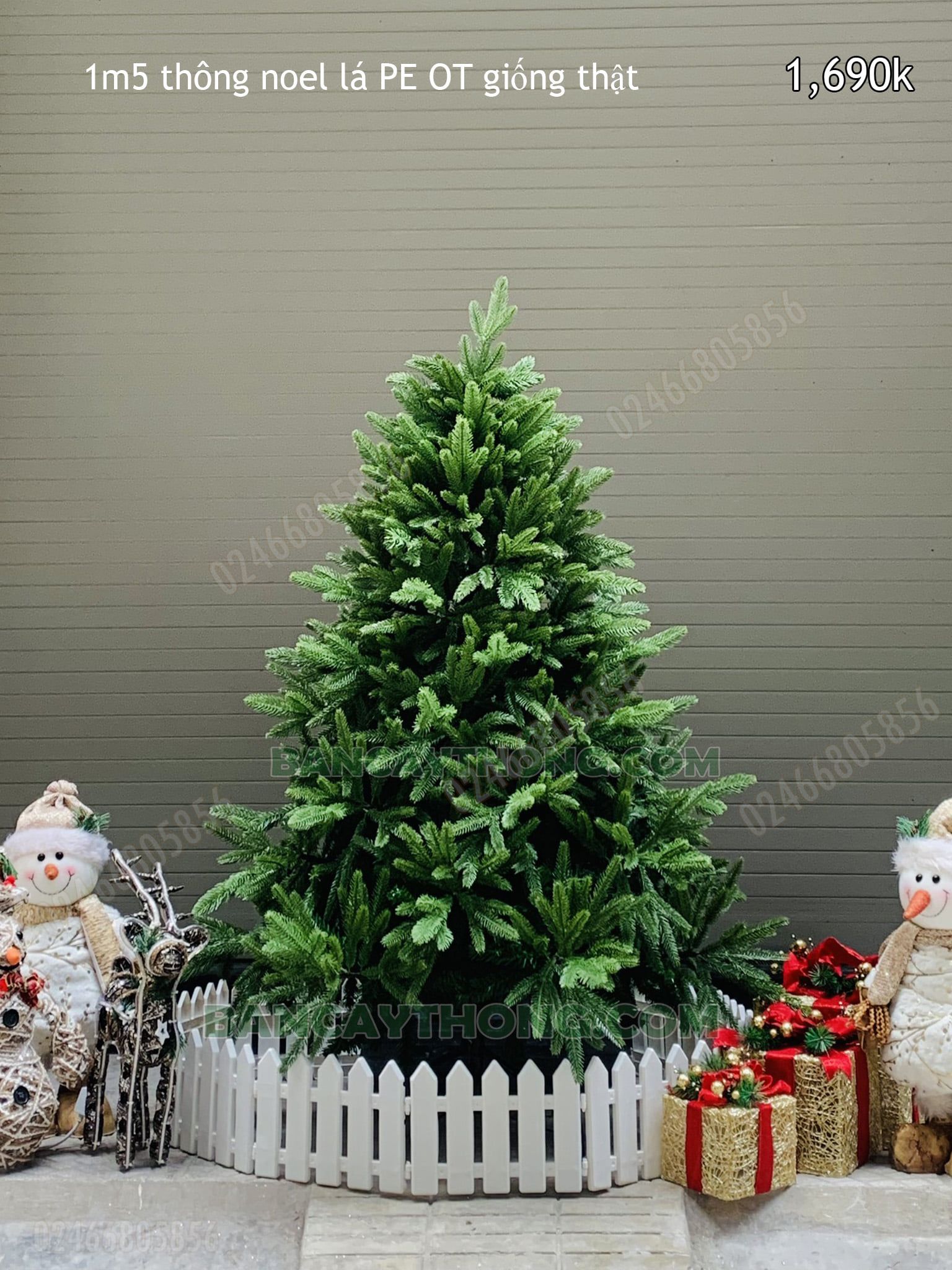 Cây thông noel 1m5 lá PE OT giống thật