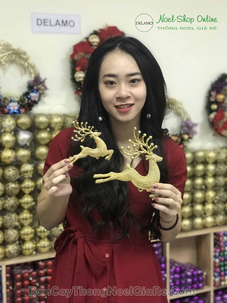 Tuần lộc hạt treo cây thông noel cỡ trung