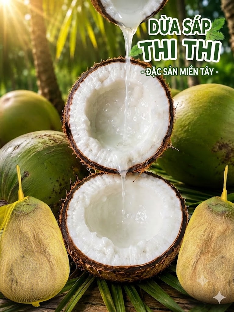 Dừa Sáp Loại 2 – Sáp Cơm Vừa, Nước Sệt, Thơm Béo Tự Nhiên