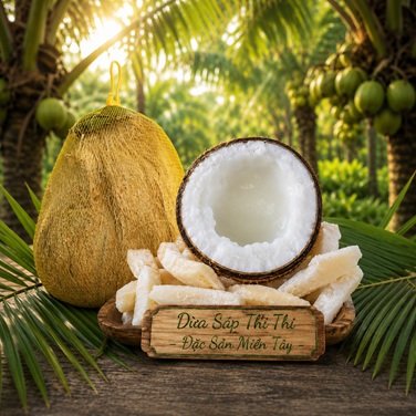 Dừa Sáp Thi Thi – Đặc sản Dừa Sáp Cầu Kè Trà Vinh chính gốc, thơm béo tự nhiên