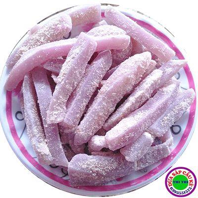 Mứt dứa sáp loại 2 vị lá cẩm (250gr)