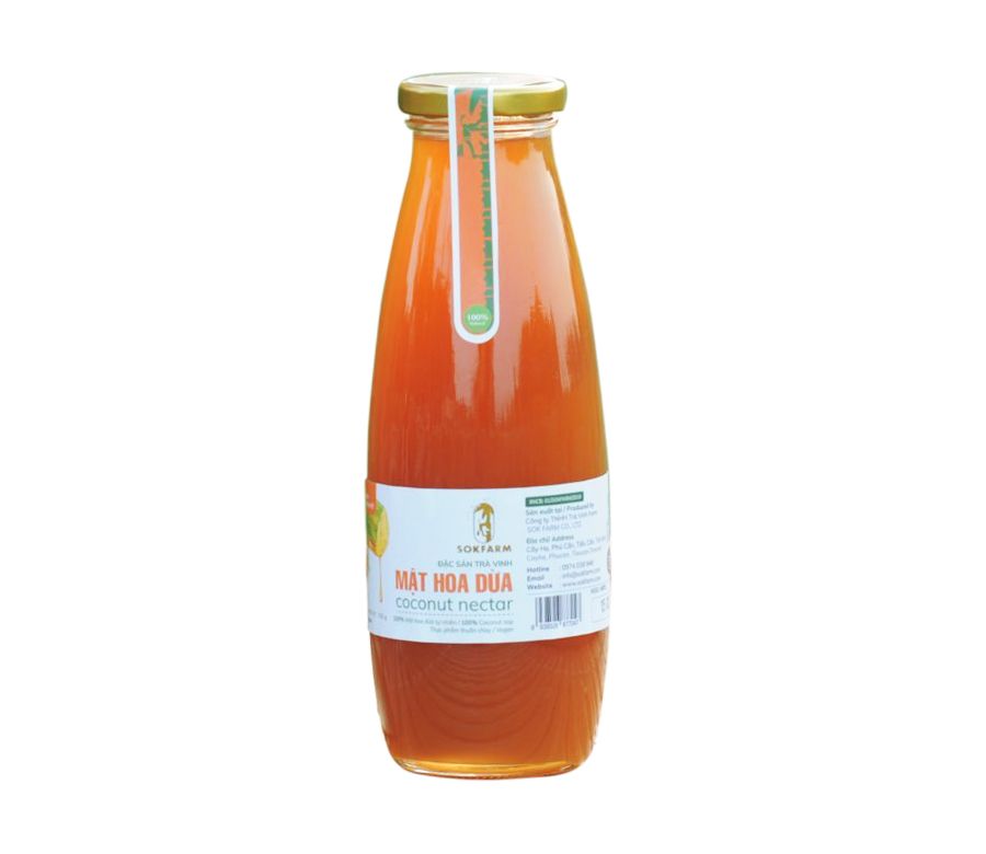 Mật hoa dừa Sokfarm Trà Vinh (Chai 700g) - Ổn định đường huyết, bổ sung khoảng chất