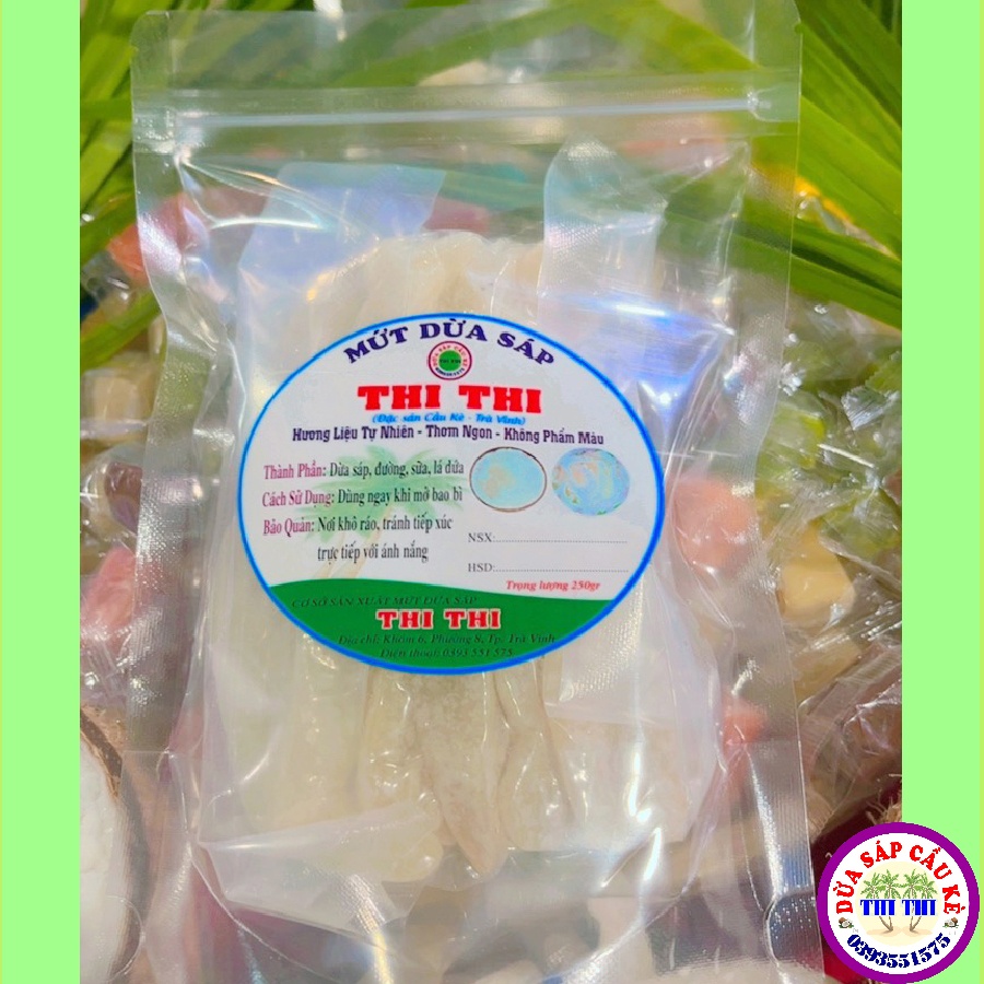250gr Mứt Dừa Sáp Thượng Hạng Loại 1 - Vị Lá Dứa