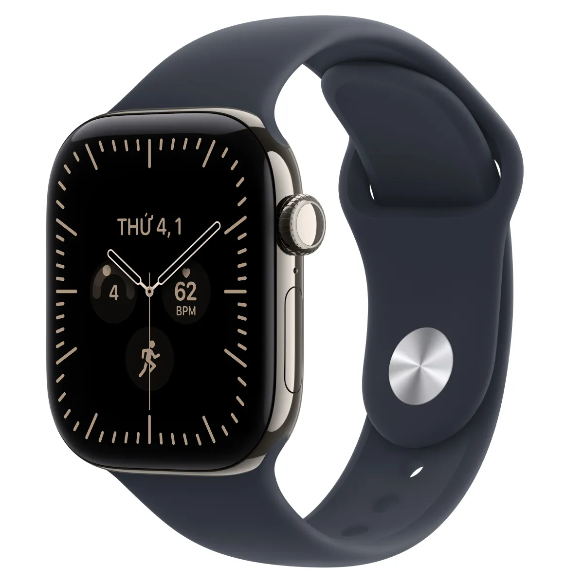 Apple Watch Series 12 42mm (5G) Viền Titan Dây Cao Su Size M/L