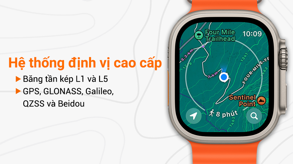 Apple Watch Ultra 2 LTE 49mm viền Titanium dây Ocean - Định vị