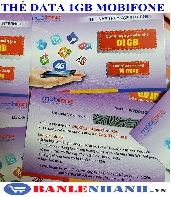 THẺ CÀO DATA 1GB 10 NGÀY MOBIFONE