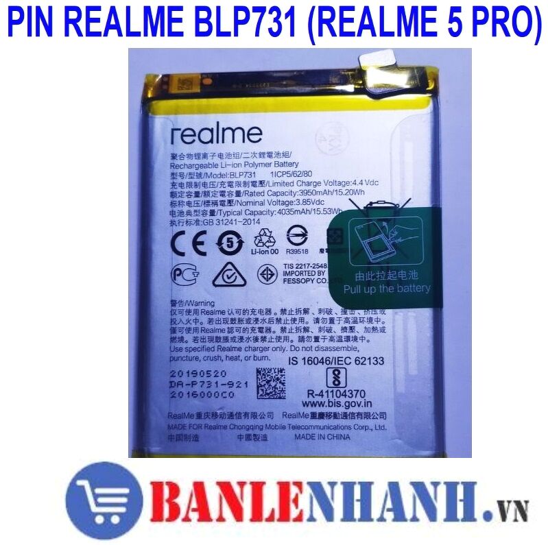 PIN REALME BLP731 (REALME 5 PRO)