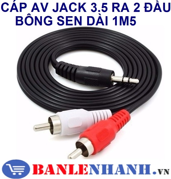 CÁP AV JACK 3.5 RA 2 ĐẦU BÔNG SEN DÀI 1M5