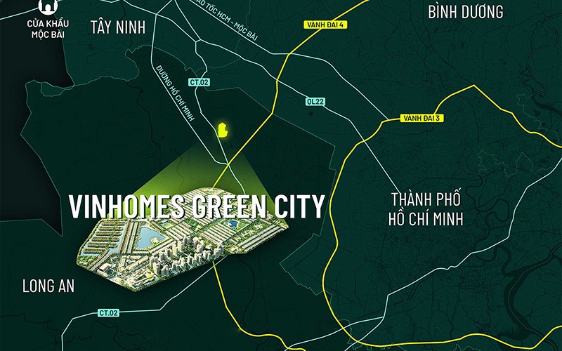 Vị Trí Dự Án Vinhomes Green City Long An
