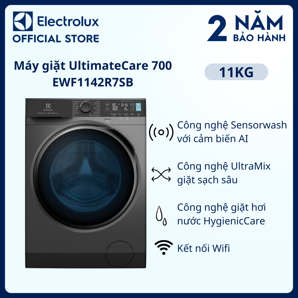 Máy giặt Electrolux UltimateCare 700 Inverter 11 kg EWF1142R7SB