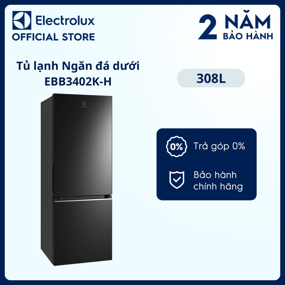 Tủ lạnh Electrolux Inverter 308 Lít EBB3402K-H