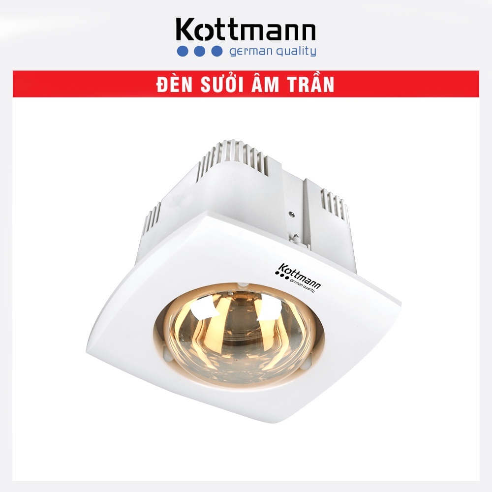 Đèn sưởi nhà tắm âm trần 1 bóng Kottmann K1A