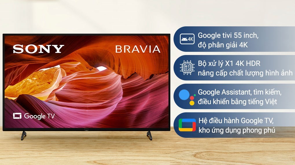 Google Tivi Sony 4K 55 inch KD-55X75K