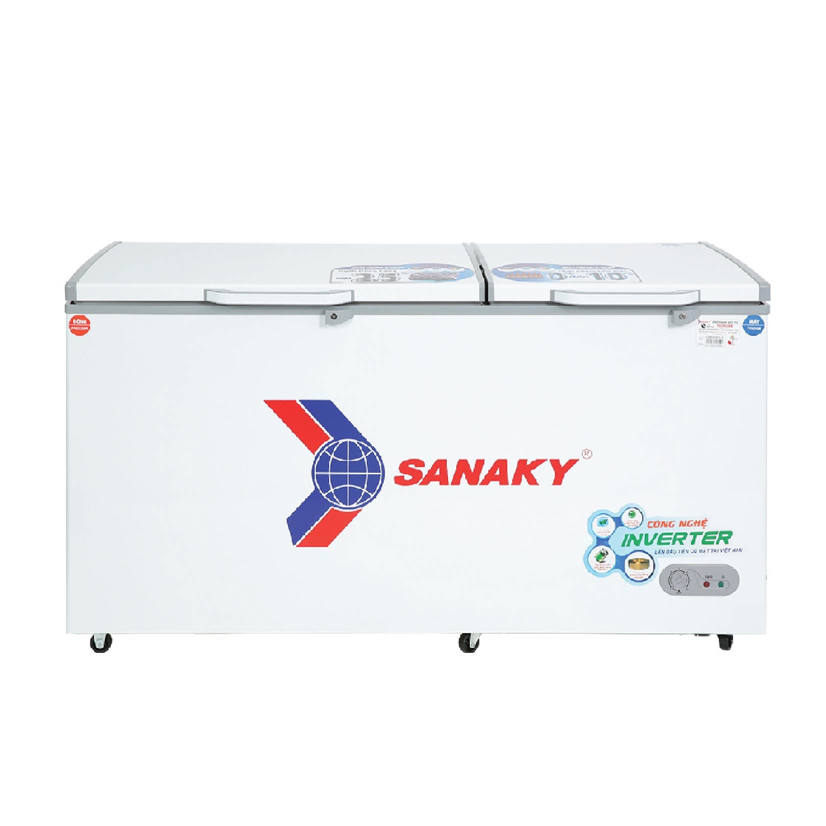 Tủ đông 1 đông 1 mát Sanaky dàn đồng inveter 485L VH - 6699W3