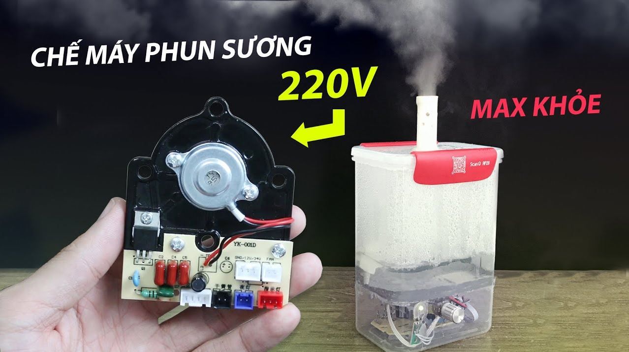 Chế máy phun sương 220V - Phun sương siêu khỏe- Banlinhkien.com