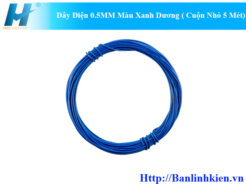 Dây Điện 0.5MM Màu Xanh Dương ( Cuộn Nhỏ 5 Mét)