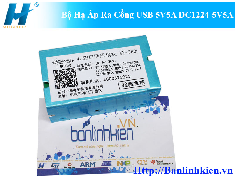 Bộ Hạ Áp Ra Cổng USB 5V5A DC1224-5V5A