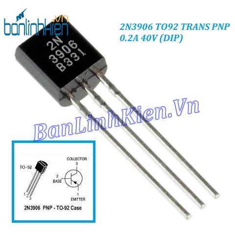2N3906 TO92 TRANS PNP 0.2A 40V (DIP) (5c)
