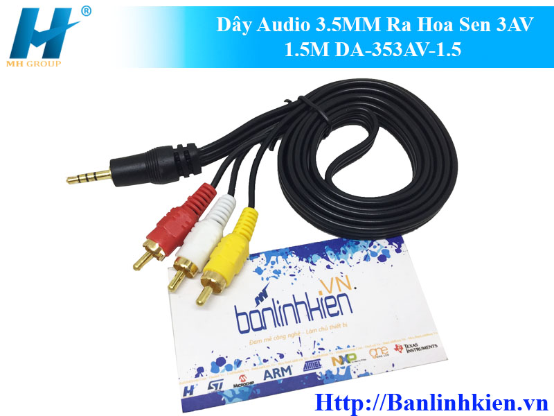 Dây Audio 3.5MM Ra Hoa Sen 3AV 1.5M DA-353AV-1.5