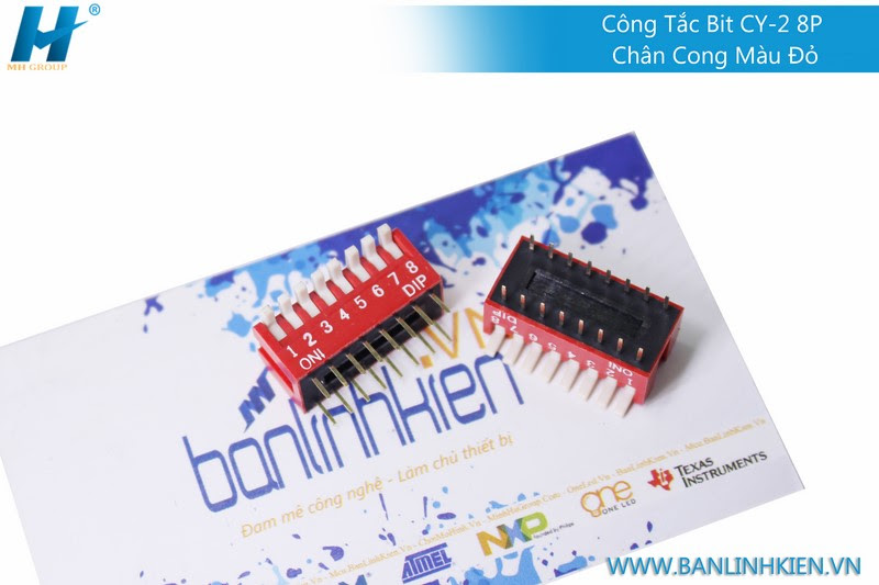 Công Tắc Bit CY-2 8P Chân Cong Màu Đỏ