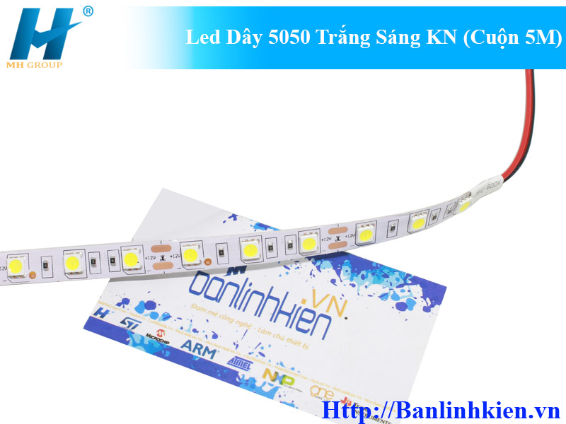 Led Dây 5050 Trắng Sáng KN (Cuộn 5M)