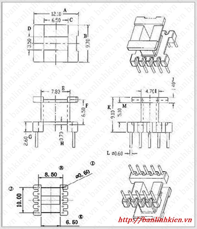 Biến Áp Xung EE12.7-XK 5V1A CX7131