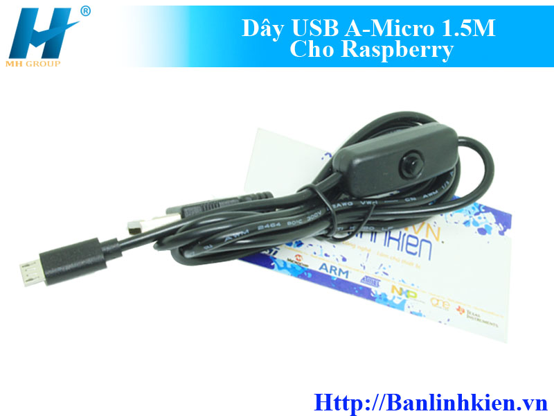 Dây USB A-Micro 1.5M Cho Raspberry