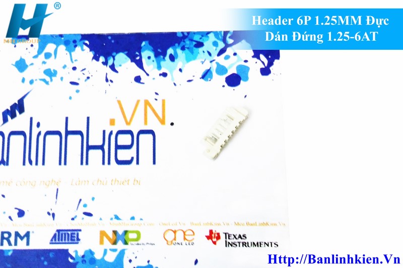 Header 6P 1.25MM Đực Dán Đứng 1.25-6AT