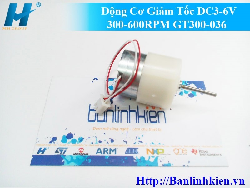 Động Cơ Giảm Tốc DC3-6V 300-600RPM GT300-036