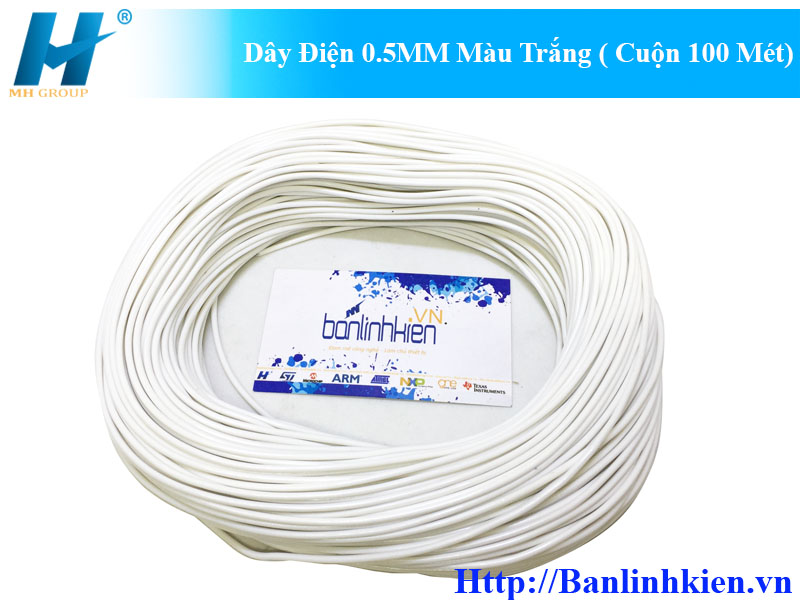 Dây Điện 0.5MM Màu Trắng ( Cuộn 100 Mét)