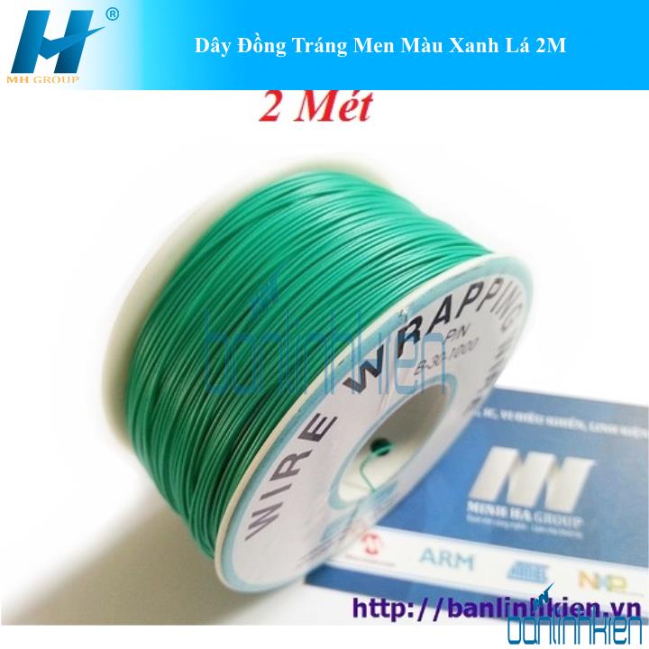 Dây Đồng Tráng Men Màu Xanh Lá 2M