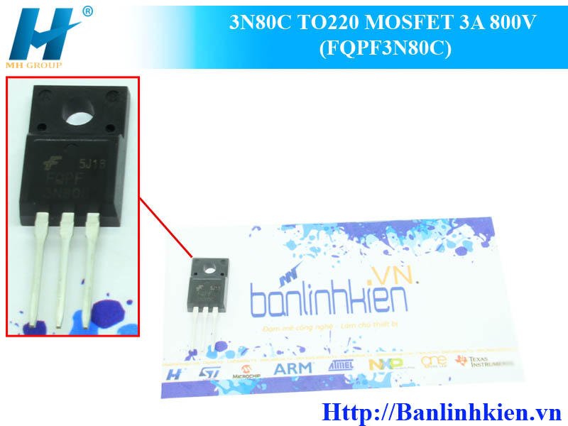 3N80C TO220 MOSFET 3A 800V (FQPF3N80C)