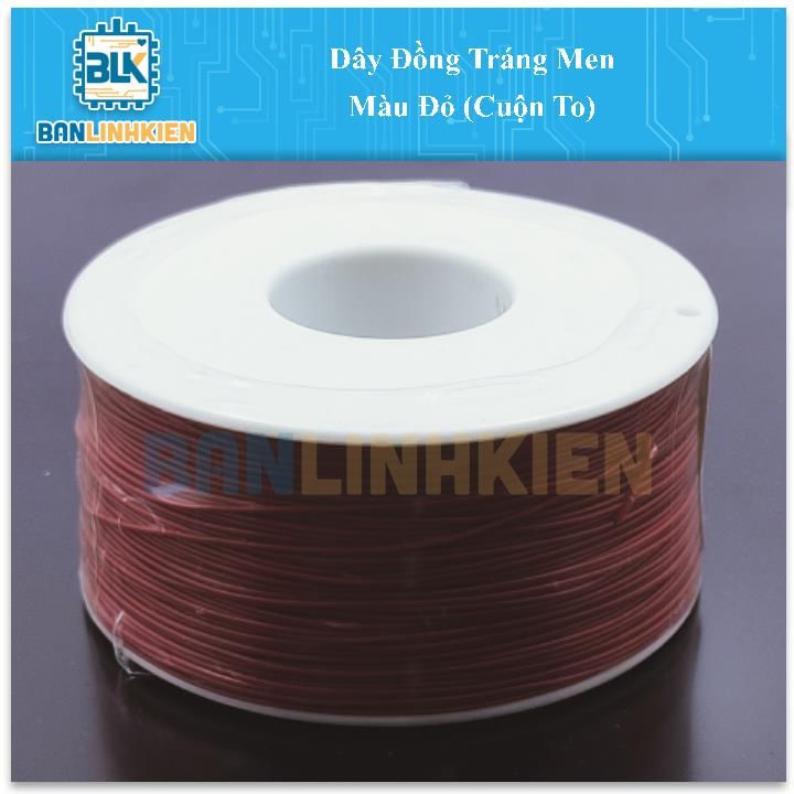 Dây Đồng Tráng Men Màu Đỏ (Cuộn To)