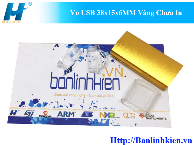 Vỏ USB 38x15x6MM Vàng Chưa In