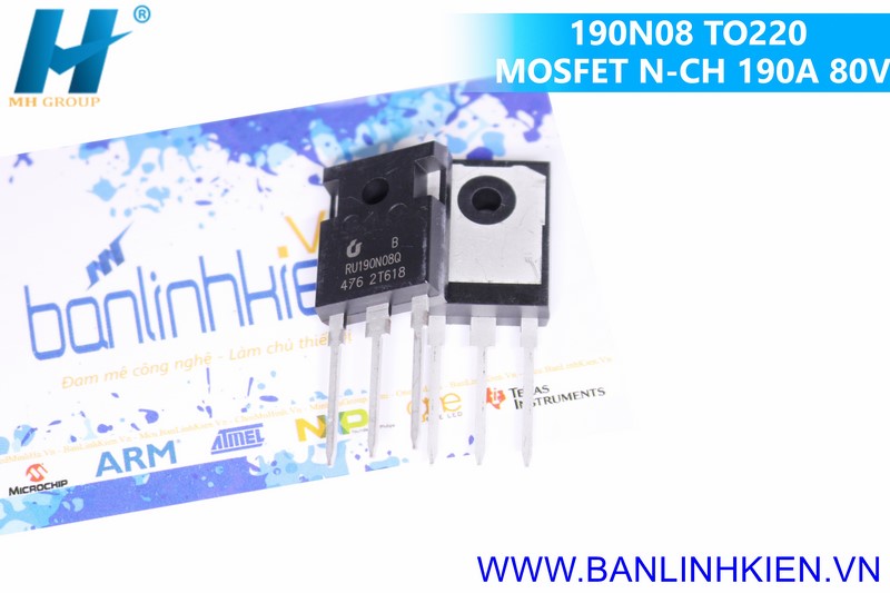 10 MOSFET RU190N08Q - Canale N, 190A 80V, TO-3P, Per Alimentatori Switching - Foto 5