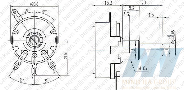 Triết Áp 100K 2W WTH118-100K-2W