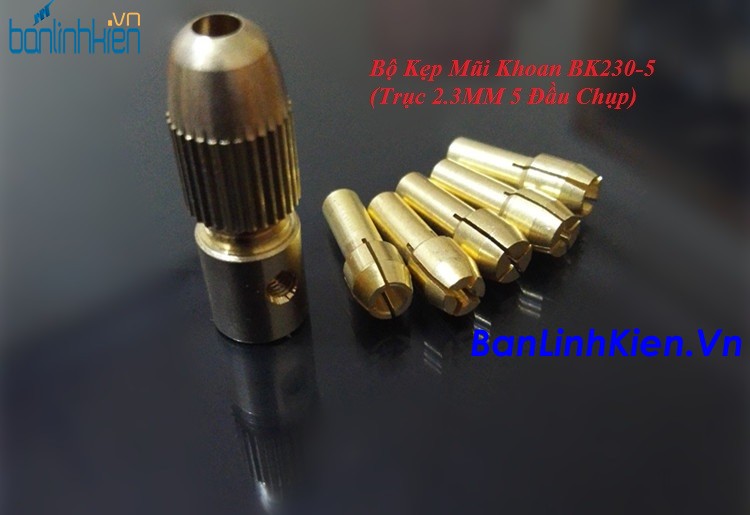 Bộ Kẹp Mũi Khoan BK230-5 (Trục 2.3mm 5 Đầu Chụp)